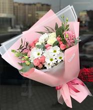 Букет цветов из:  Розы, Лизиантусы и Хризантемы #REPLACE_PRED# Сакмара